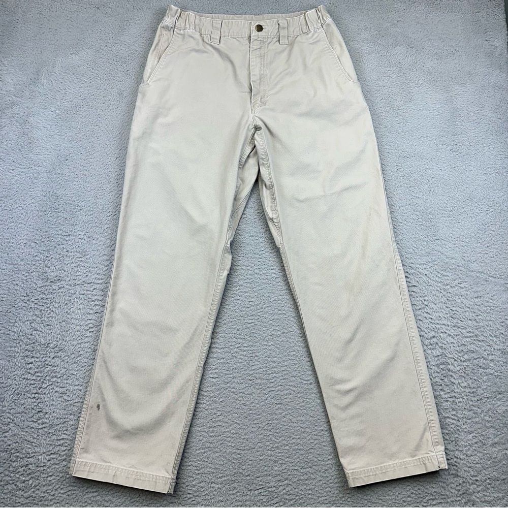 Vertx Pants Mens 32x32 Beige Canvas Stretch Waist Hiking‎ Outdoor Casual SPOTS